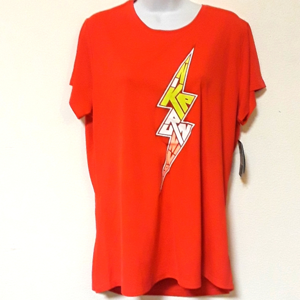 *C1 - NEW VINTAGE NIKE LIGHTENING BOLT DRI-FIT RED SZ. XL SHIRT